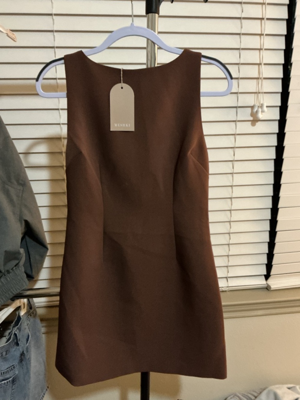 Meshki Chocolate Brown Sleeveless Mini Dress